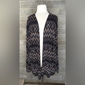 Shiny Glam long sleeve Large Open Front Metallic